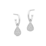 Morning Dew Mini Hoops - Rhodium