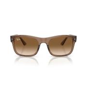 Rektangulære solbriller med gennemsigtig brun ramme og gradientbrune linser