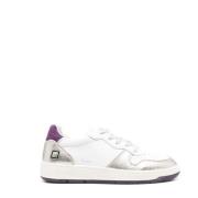 Hvide Sneakers med Lilla Ruskindspatch