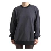 Mørkegrå Bomuld Crew Neck Sweater