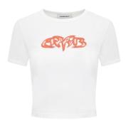 Hvid Crewneck T-shirt med Frontprint