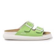 Grønne kunstlædere sandaler med blød platform