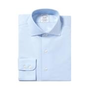 Pastelblå Regular-Fit Non-Iron Strækbomuldsskjorte med engelsk spredt krave