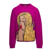Pink Mohair Intarsia Sweater