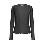 Mesh Sparkle LS Top - Sort Sølv Folie Dot