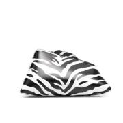 Logo-Print Håndtaske i Hvid/Sort Zebra Print