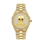 Guld Dame Analog Ur med Rhinestone Front