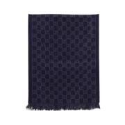 Marineblå GG Jacquard Silke Pashmina