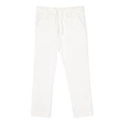 Hvide Slim Fit Bukser med Elastisk Talje