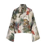 Silkeskjorte med Jungle Print