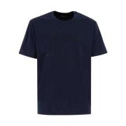 Navy Crew-neck T-shirt med Frontbroderi