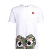 Hvid Camouflage Hjerte T-Shirt