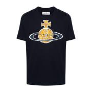 Blå Bomuld T-shirts og Polos med Signatur Orb Logo