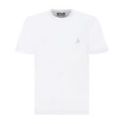 Hvid Logo Print T-Shirt med Sølvstjerne