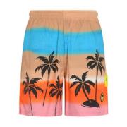 Multifarvet Stribet Bermuda Shorts