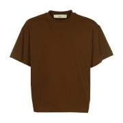 Fleksibel Brun Bomuld T-Shirt til Mænd