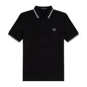 Slim Fit Twin Tipped Polo i Sort Porcelæn