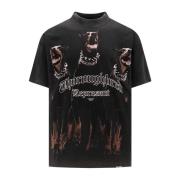 Bomuld Crew-neck T-Shirt med Frontal Print