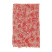 Lyserød Tørklæde med Blomsterprint