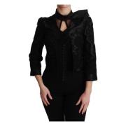 Blomstret Jacquard Silke Blazer Jakke