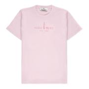 Pink Bomuld T-shirt til Drenge med Kontrastlogo