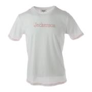 Herre Hvid Print T-Shirt med Slim Fit