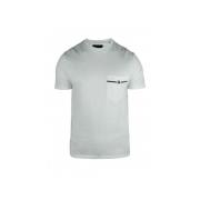 Hvid Bomuld T-Shirt med Sort Logo