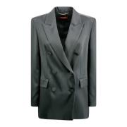 Dobbeltbrystet blazer i satin envers