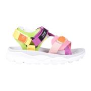Multifarvet Sandaler med Gummi Sål