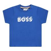 Lysblå Bomuld T-Shirt med Logo