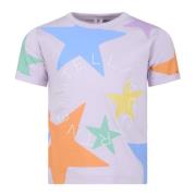 Lilla Bomuld T-Shirt med Multifarvede Stjerner