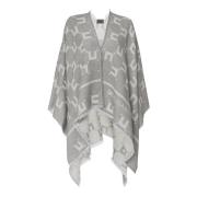 Jacquard Uld Blend Cape med All-Over Double C Logo