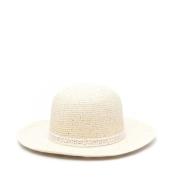 Hvid Flettet Hat i Strå