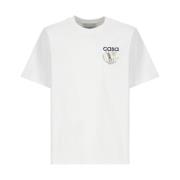 Sportif Logoed Hvid Bomuld T-shirt til Mænd