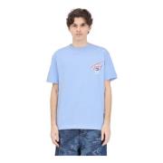 Lysblå 3D Street Logo T-shirt til mænd
