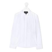 Hvid Bomuldsskjorte med Knappelukning og Lange Ærmer
