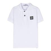 Hvid Polo T-shirt til børn med kompaslogo