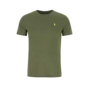 Grøn Crewneck T-Shirt - 100% Bomuld