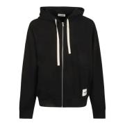 Sort Bomuld Zip Hoodie