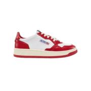 Læder Bicolor Sneakers - Rød/Hvid
