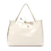 Reversible Shopper Taske Beige Bianco