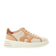 Beige Sneakers Boucliner Læder Detaljer