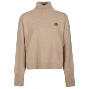 Tabac Boxy Crest Turtle Neck Sweater