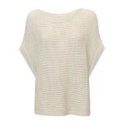 Creme Linned Bomuld Sweater SS24
