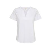Dame V-Hals T-Shirt, Bright White