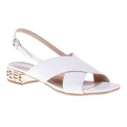 Sandal in white calfskin