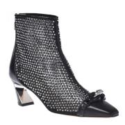 Ankle boot in black mesh