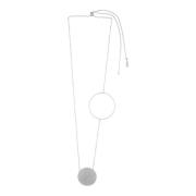 Vanity Adjustable Mega Circle Necklace Silver Plating