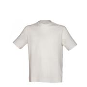 Ribbet Krave Mælke Hvid Bomuld T-shirt