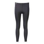 Sporty Sort Polyester Leggings med Lynlåslomme